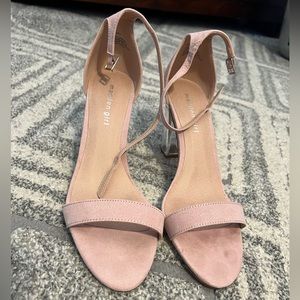 Maden girl rose color heels with clear heel